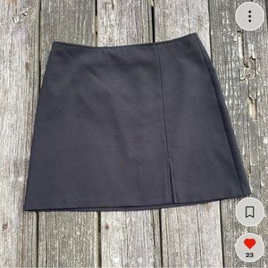 Vintage Black Side Slit Mini Skirt